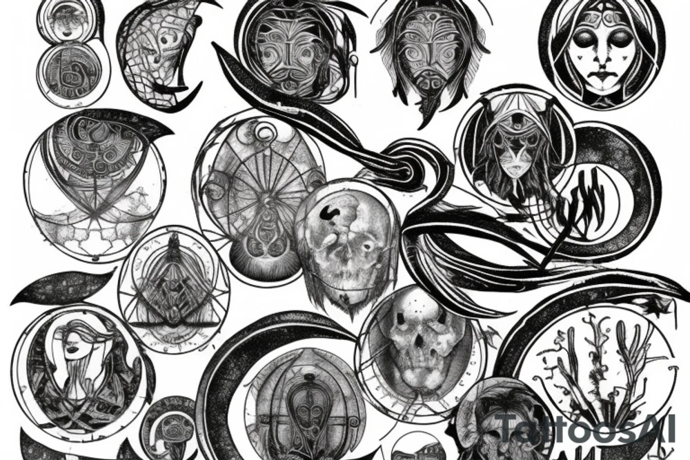 Vitruvian, moon, tattoo idea