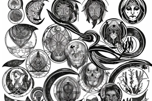 Vitruvian, moon, tattoo idea