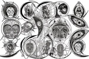 Vitruvian, moon, tattoo idea