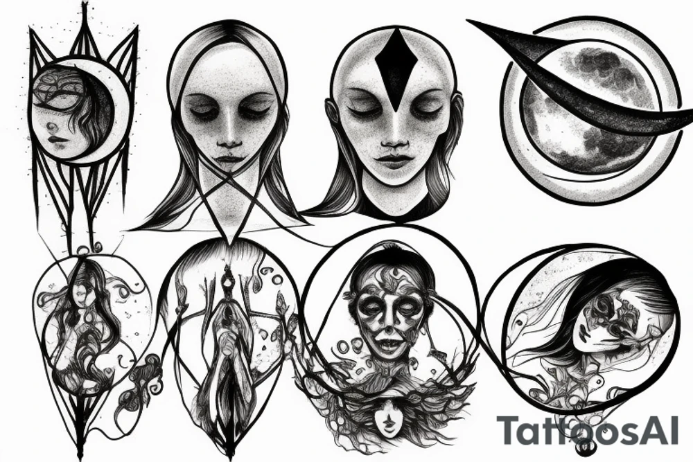 Vitruvian, moon, tattoo idea