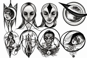 Vitruvian, moon, tattoo idea
