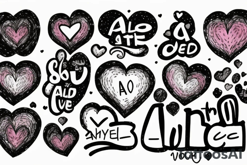 The words "and the universe said you are not alone" with a pixelated heart tattoo idea