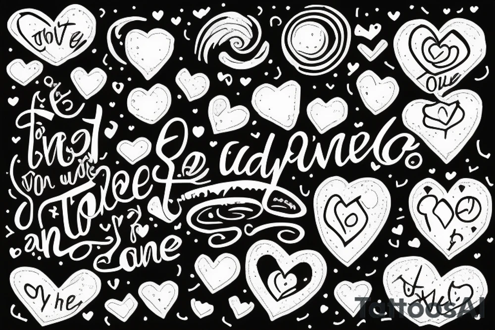 The words "and the universe said you are not alone" with a pixelated heart tattoo idea