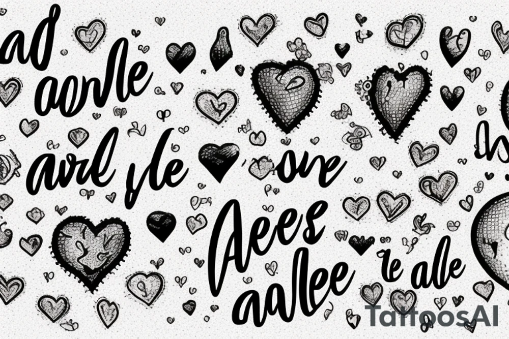 The words "and the universe said you are not alone" with a pixelated heart tattoo idea