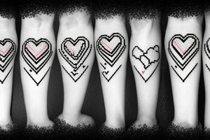 The words "and the universe said you are not alone" with a pixelated heart tattoo idea
