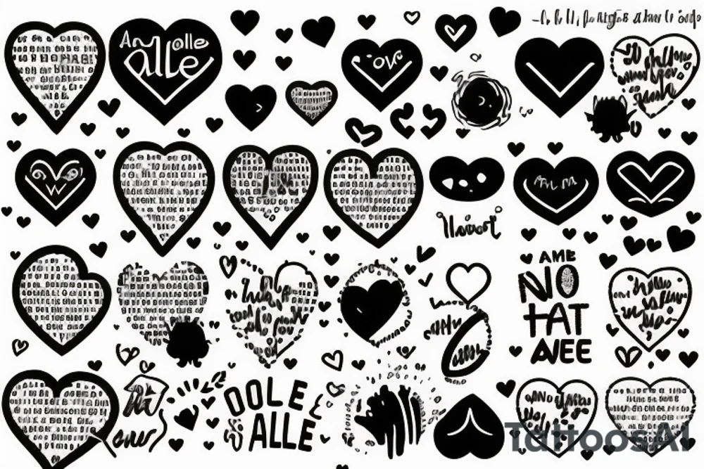 The words "and the universe said you are not alone" with a pixelated heart tattoo idea