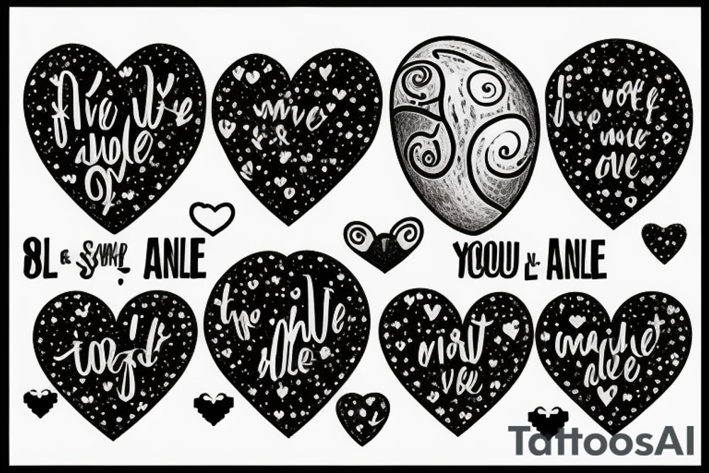The words "and the universe said you are not alone" with a pixelated heart tattoo idea