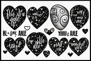 The words "and the universe said you are not alone" with a pixelated heart tattoo idea