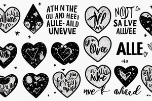 The words "and the universe said you are not alone" with a pixelated heart small tattoo idea