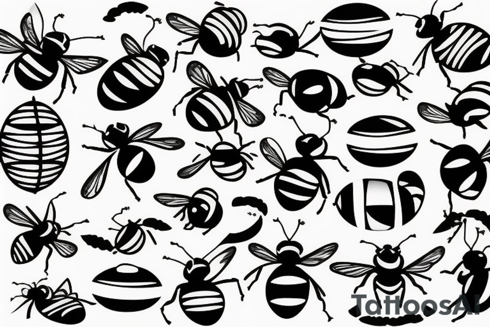 bee piano tattoo idea