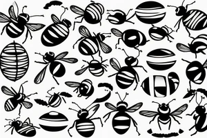 bee piano tattoo idea