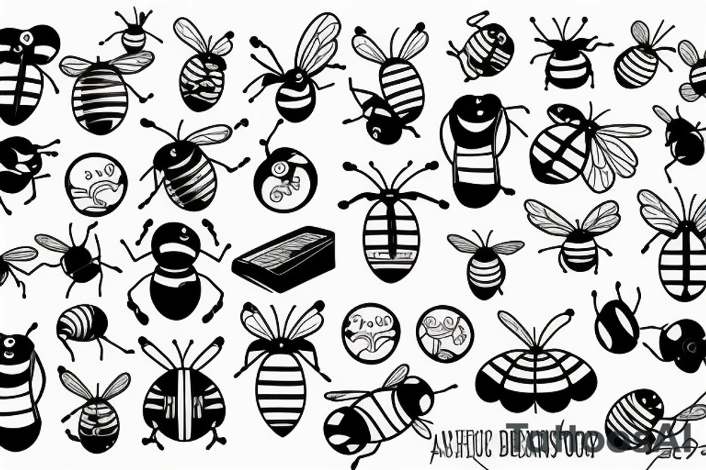 bee piano tattoo idea