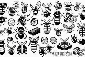 bee piano tattoo idea