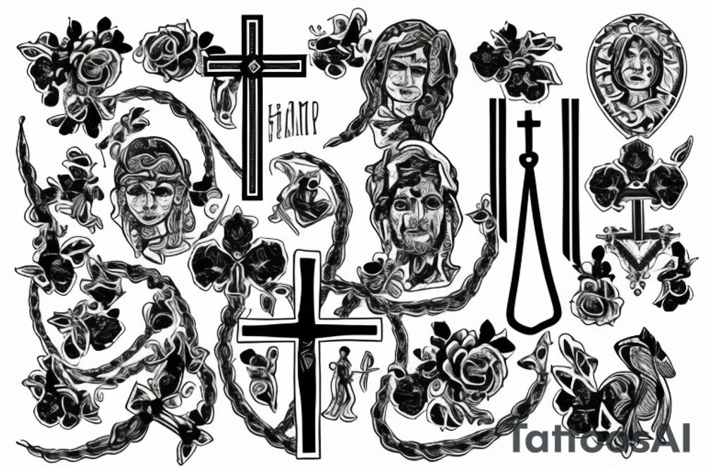 Cross, something about family. Aramean heritage and intellingence tattoo idea