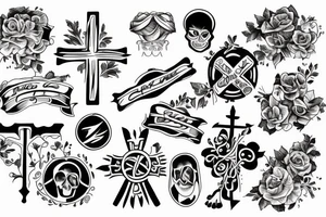 Cross, family and intellingence tattoo idea
