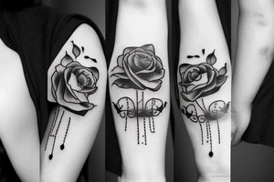 bloody rose, depressed, all alone, lost at sea tattoo idea