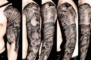 Dark gothic sleeve tattoo idea