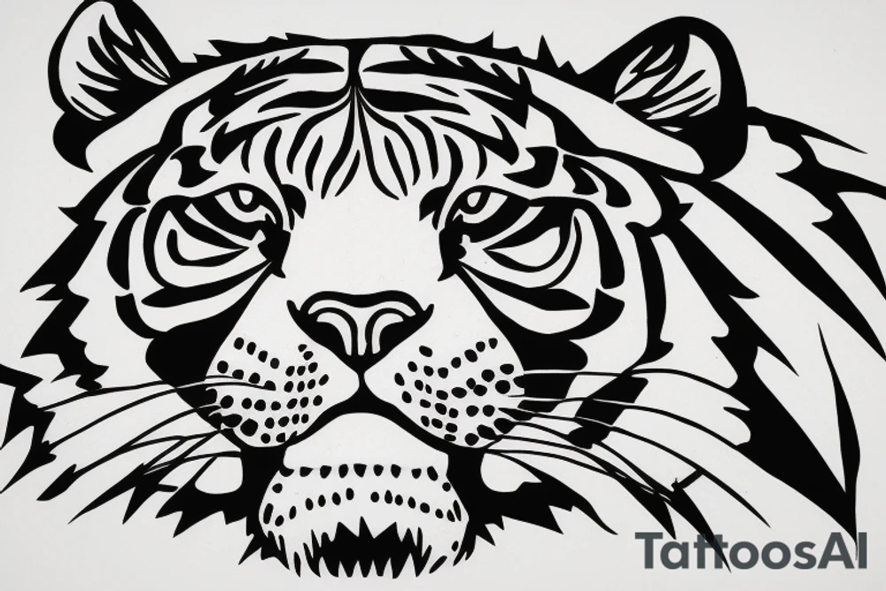 Tiger head tattoo idea