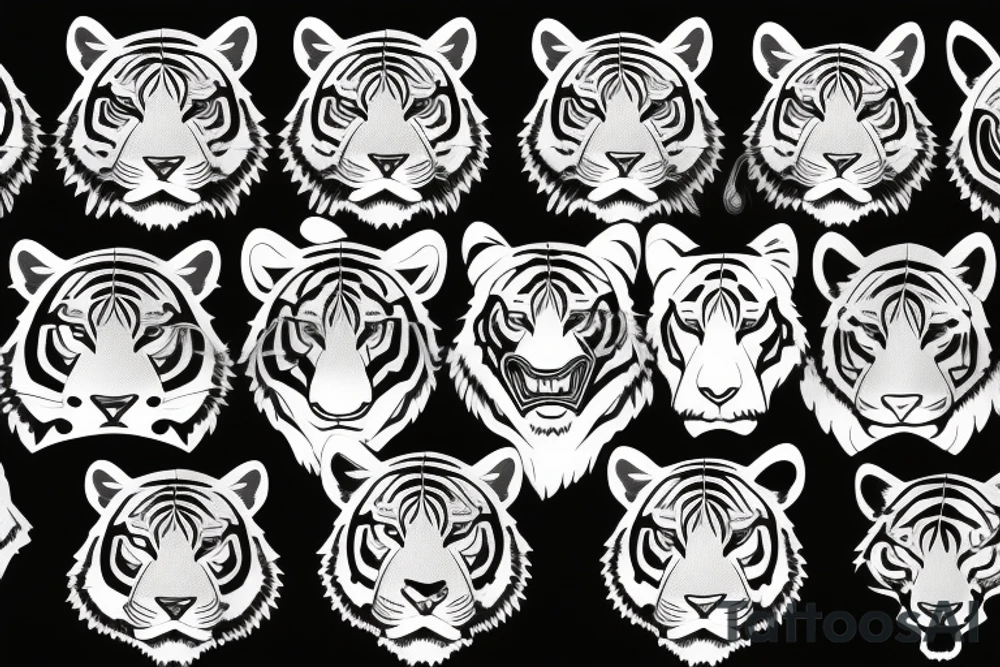 Tiger head tattoo idea