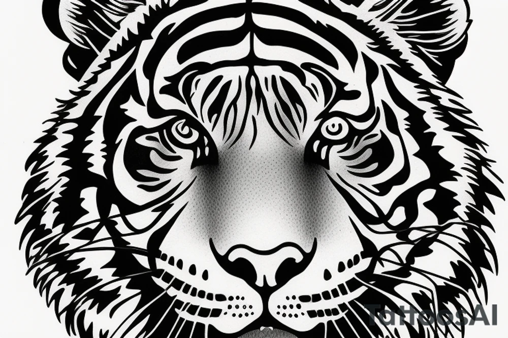 Tiger head tattoo idea
