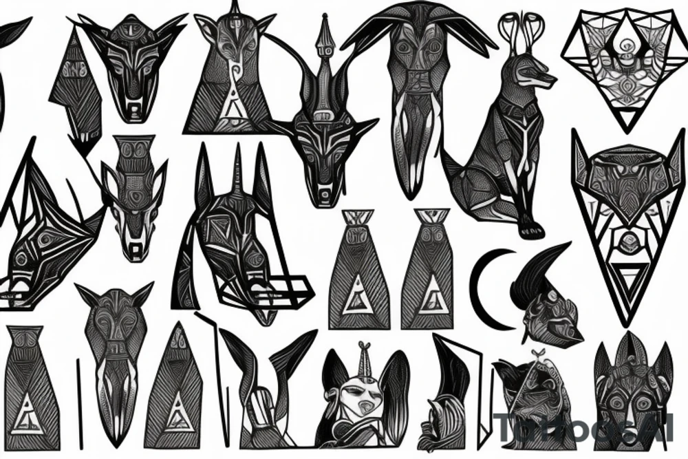 Anubis, geometric tattoo idea