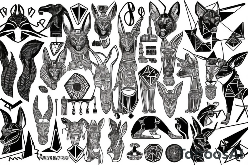 Anubis, geometric tattoo idea