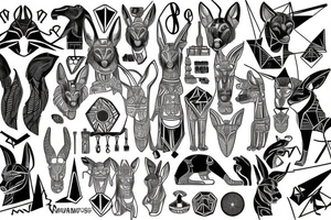 Anubis, geometric tattoo idea