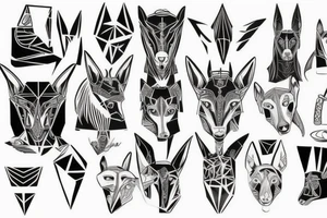 Anubis, geometric, tattoo idea
