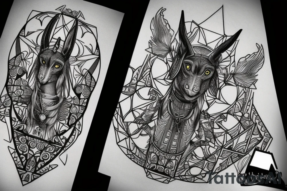 Anubis, geometric, tattoo idea