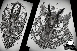 Anubis, geometric, tattoo idea