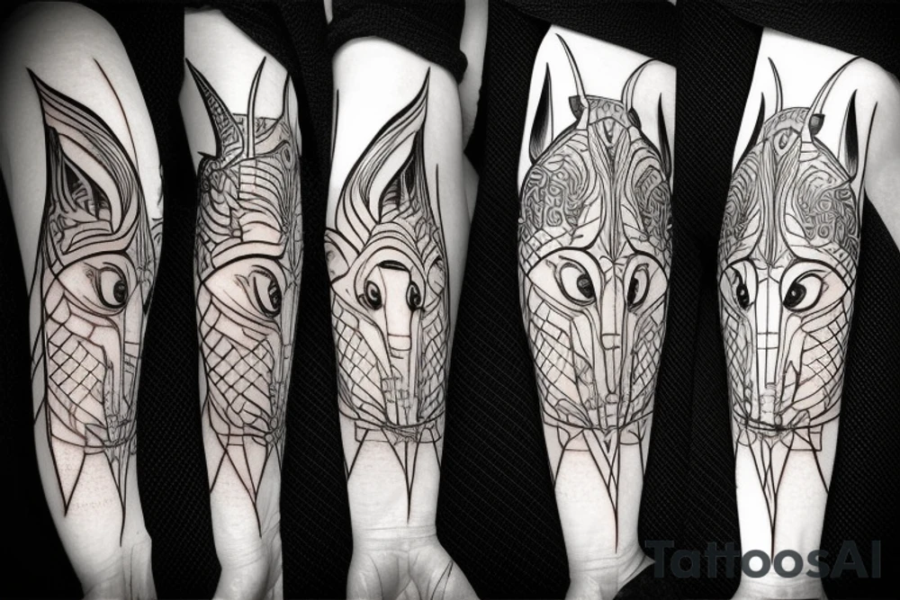 Anubis, wood tattoo idea