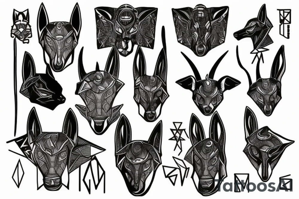 Anubis, wood tattoo idea
