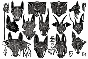 Anubis, wood tattoo idea