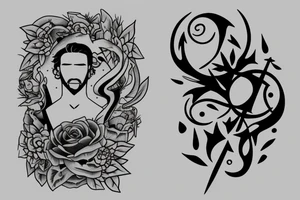 A man walks in sand glass tattoo idea