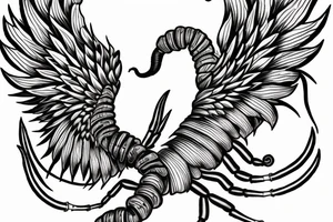Scorpion wings angel tattoo idea