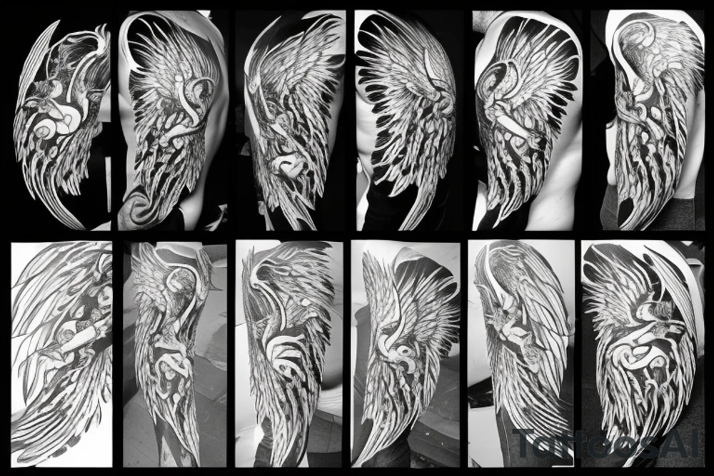 Scorpion wings angel tattoo idea