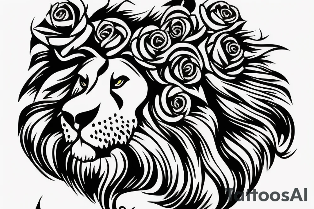 Neo classical
lion head with three roses near bottom tattoo idea Neo classical
lion head with three roses near bottom tattoo idea