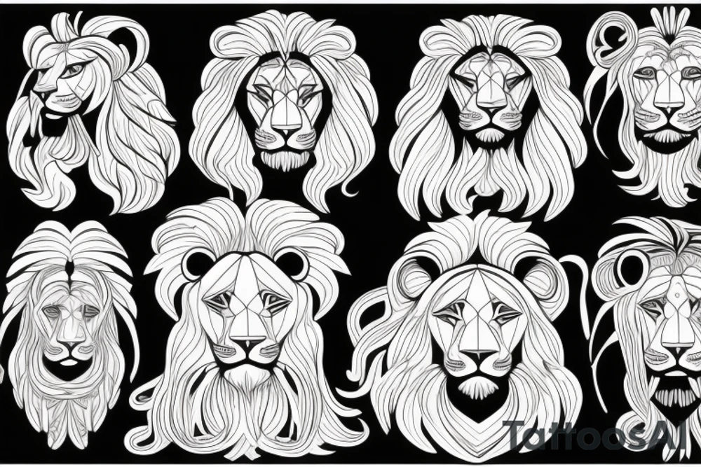 Neo classical 
lion head tattoo idea