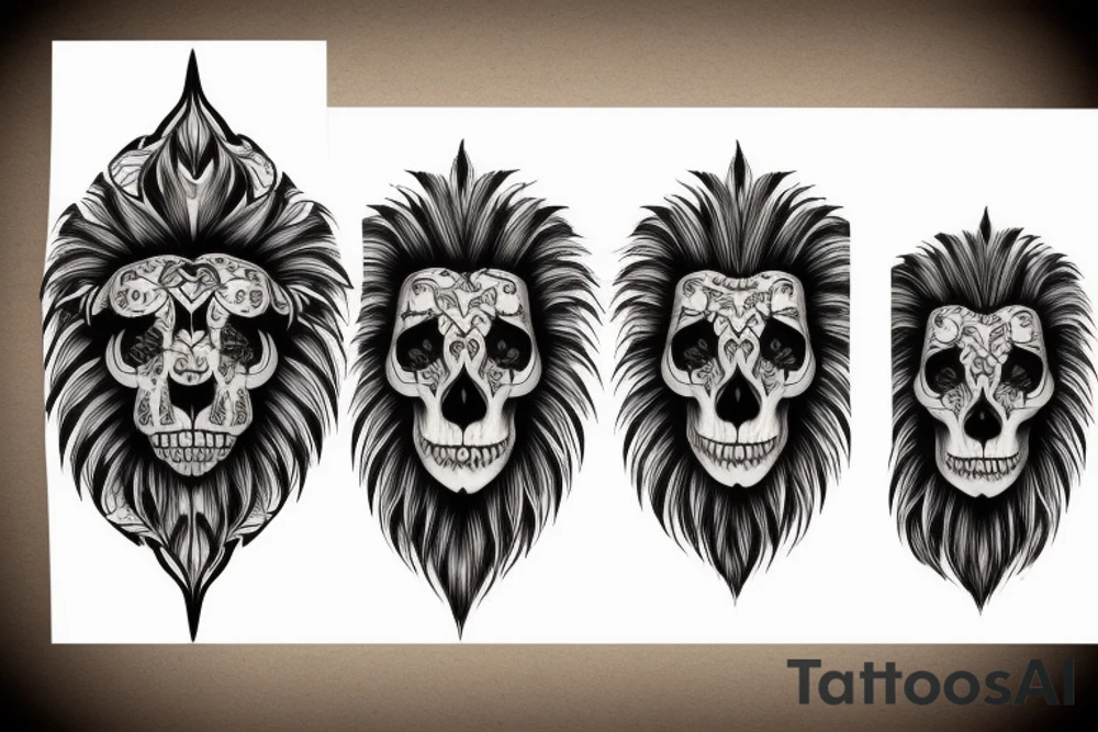 Kicker, skull lion tattoo idea