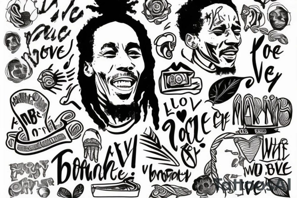 Bob marley one love tattoo idea