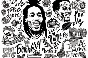 Bob marley one love tattoo idea