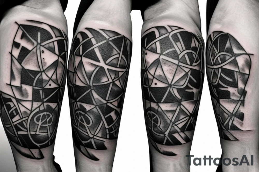 DNA filler realistic with an atom design around it tattoo idea DNA filler realistic with an atom design around it tattoo idea