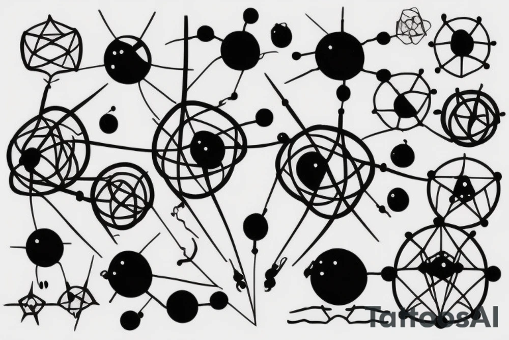 DNA with an atom design around it tattoo idea