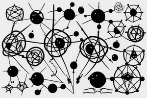 DNA with an atom design around it tattoo idea