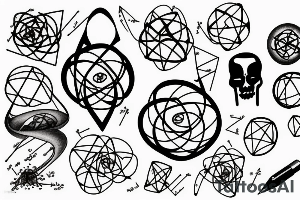 DNA with an atom design around it tattoo idea