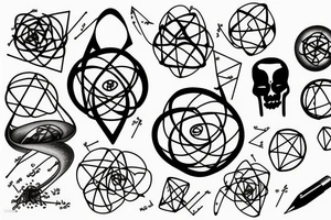 DNA with an atom design around it tattoo idea