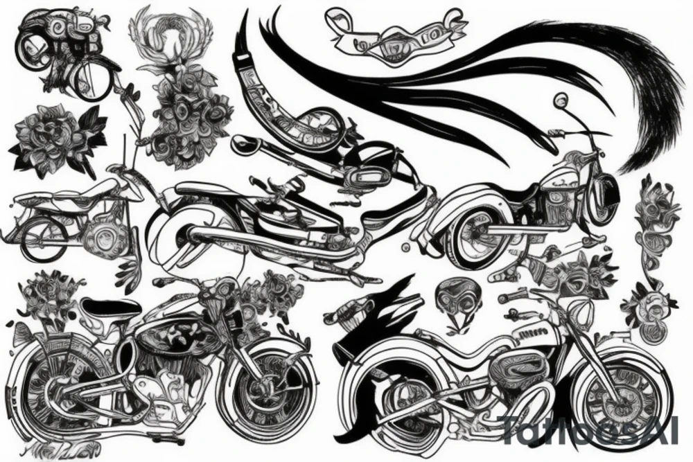 a tail bone is a bike tattoo idea