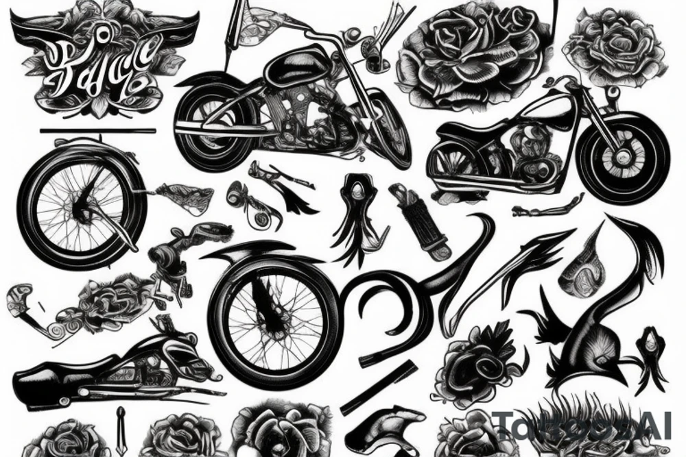 a tail bone is a bike tattoo idea