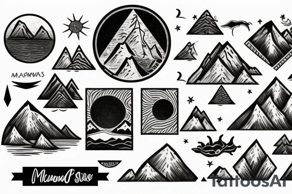 Mountains, ocean, and midwest tattoo idea