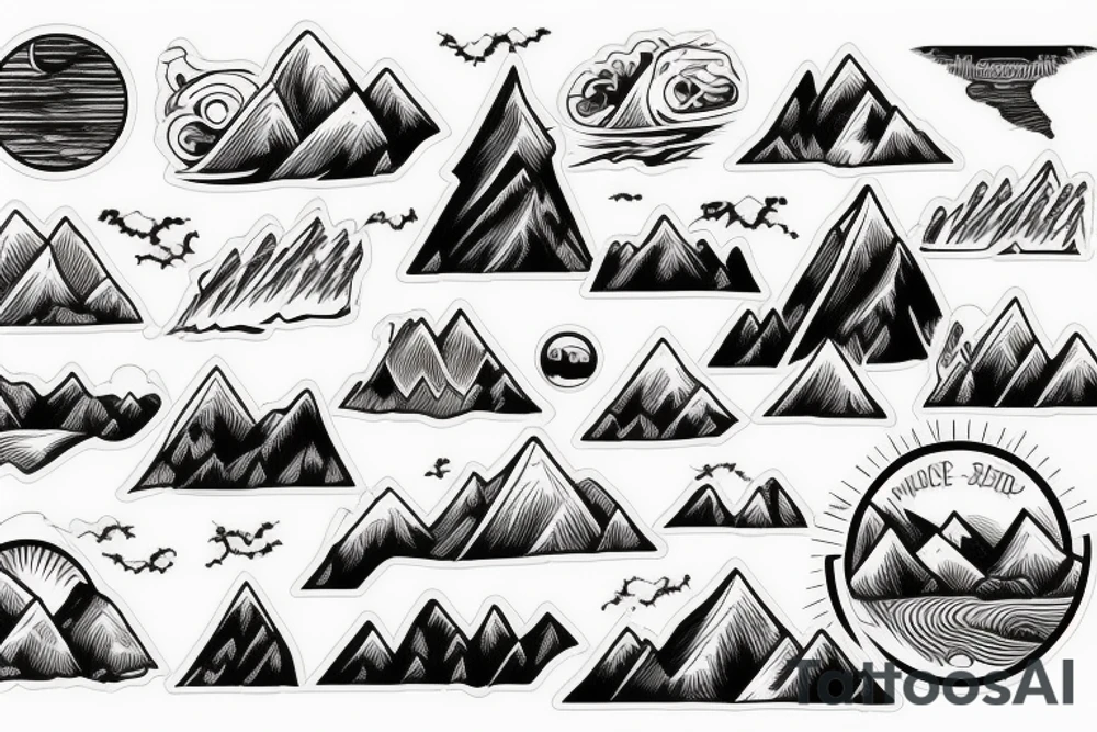Mountains, ocean, and midwest tattoo idea